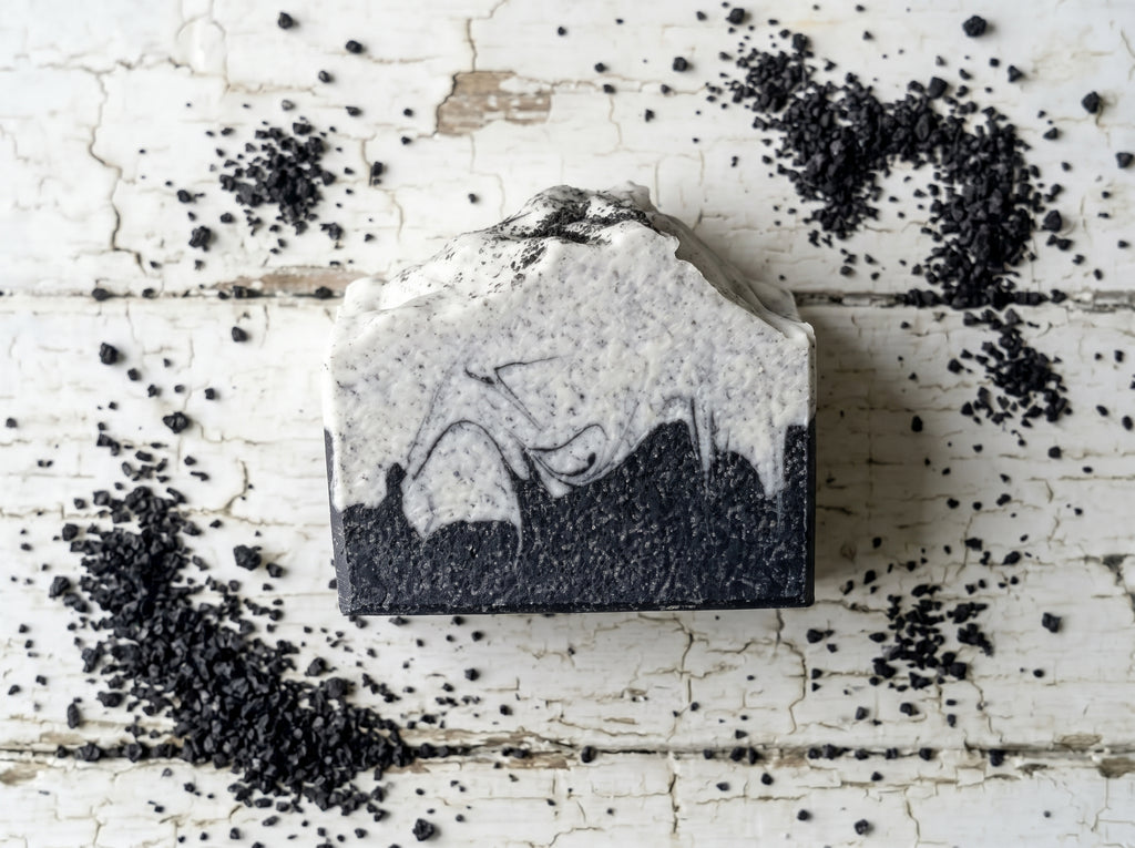 Obsidian Frost Soap — Handcrafted with Black Lava Salt and Zinc Oxide— 10.7 OZ (303 g)
