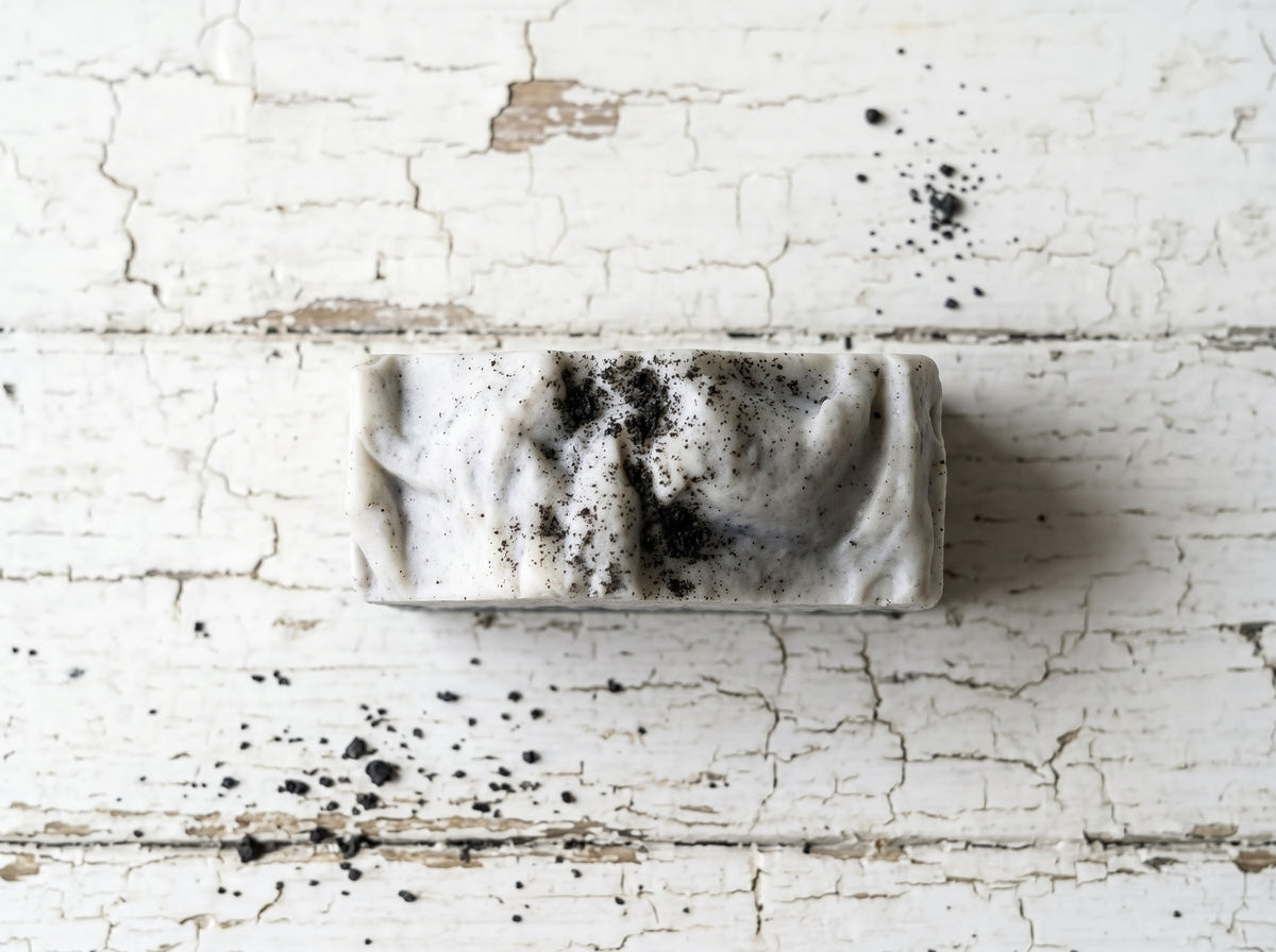 Obsidian Frost Soap — Handcrafted with Black Lava Salt and Zinc Oxide— 10.7 OZ (303 g)