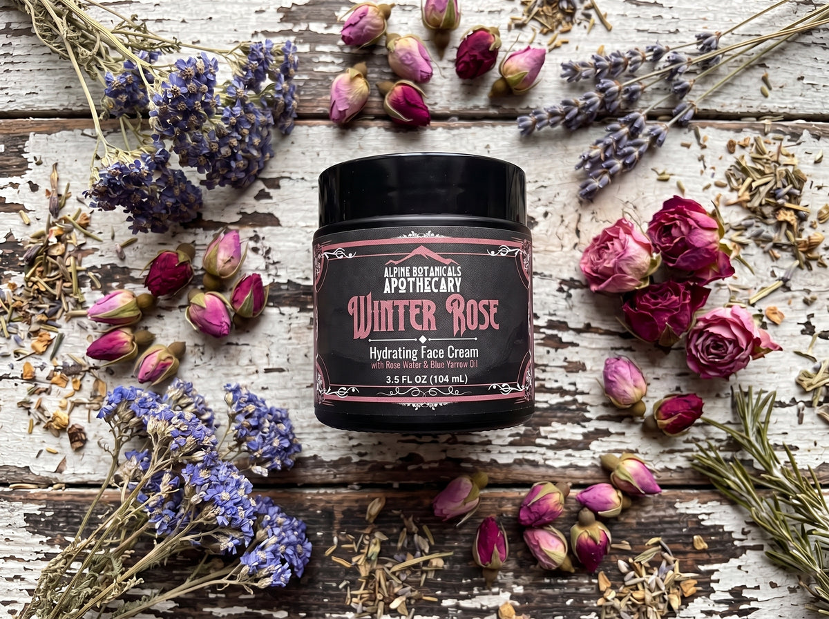 Winter Rose Hydrating Face Cream with Rose Water, Blue Yarrow Oil, and Shea Butter
